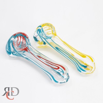 GLASS PIPE CLEAR WITH COLORED RIBBON GP2631 1CT